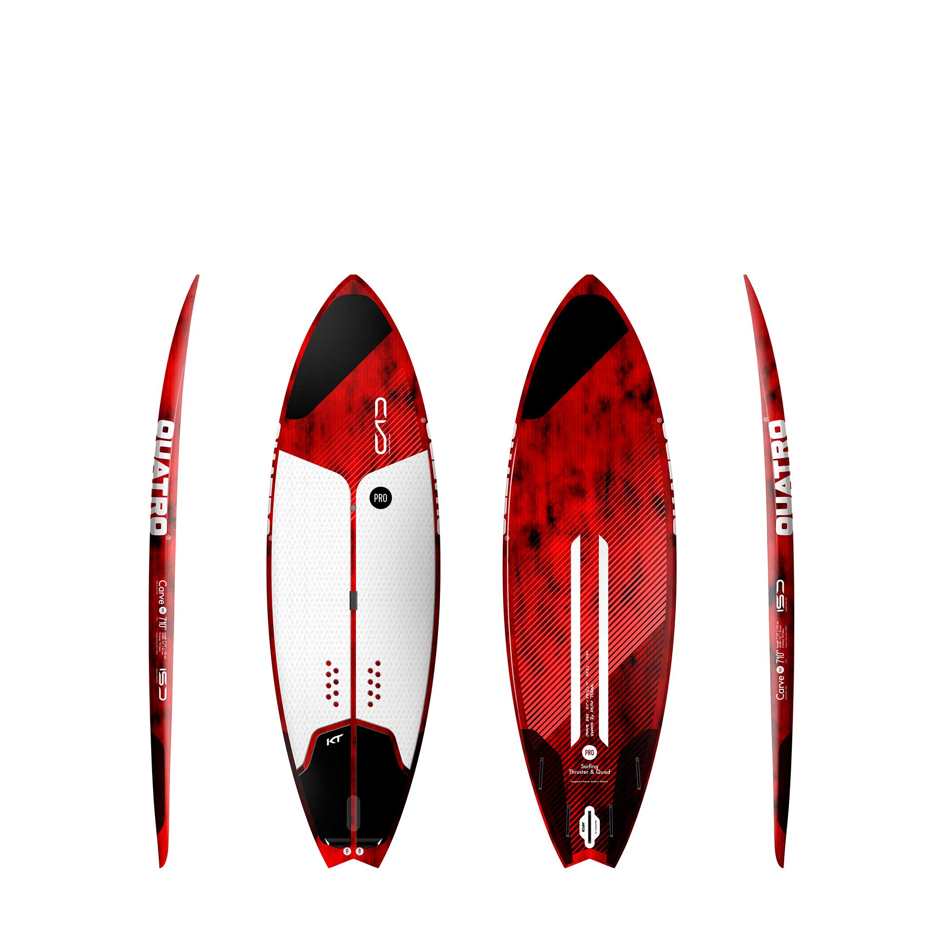 Paddle Quatro Carve Pro Surfing Thruster/Quad Déstockage